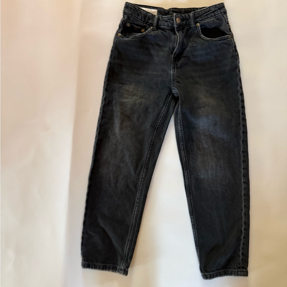 Zara Girls Relaxed faded black Straight Jeans